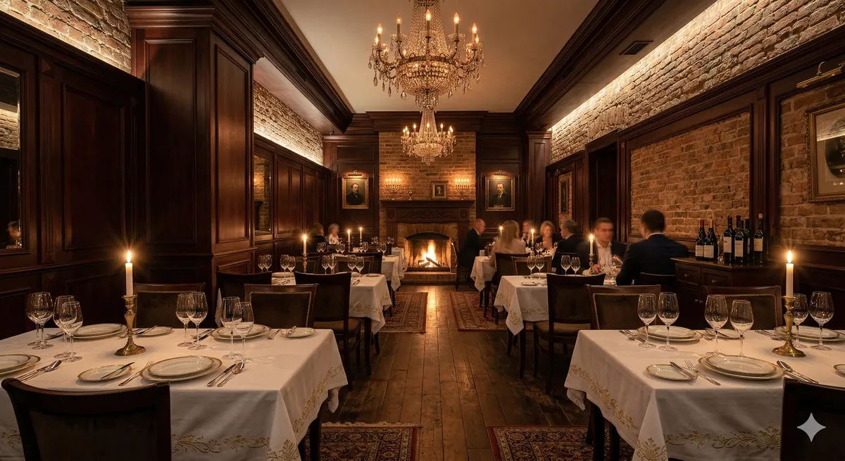 Eleganckie wnętrze restauracji u KALMANA — przyjęcie komunijne